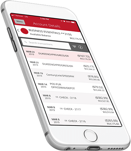 iPhone with Sun Central Credit Union bill pay on the screen