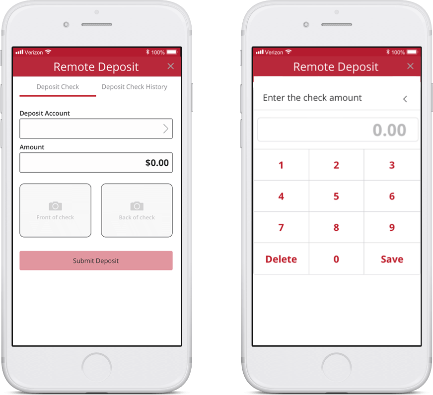 phone with Sun Central Credit Union mobile check deposit app